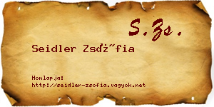 Seidler Zsófia névjegykártya